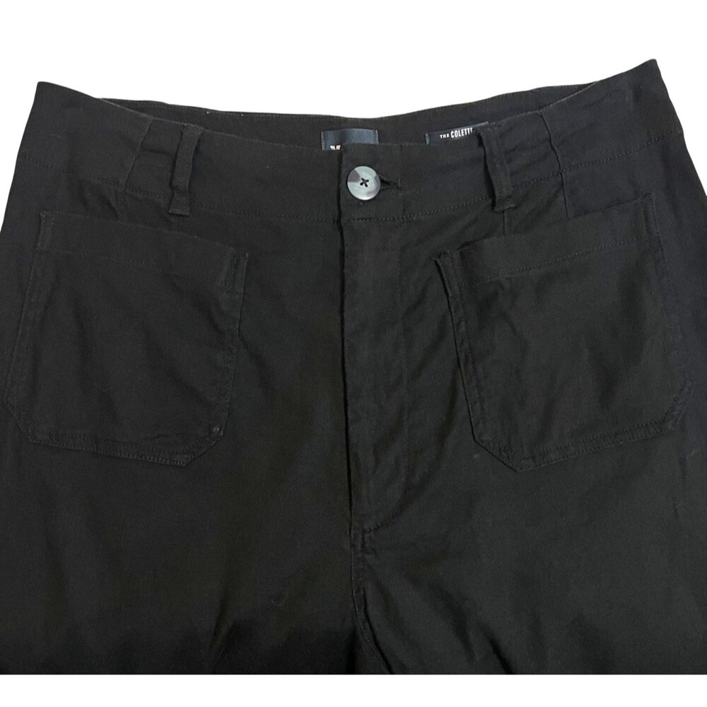 MAEVE Anthropologie The Colette Wide-Leg Crop Pants Linen Blend Black 32T (34) - Picture 5 of 7